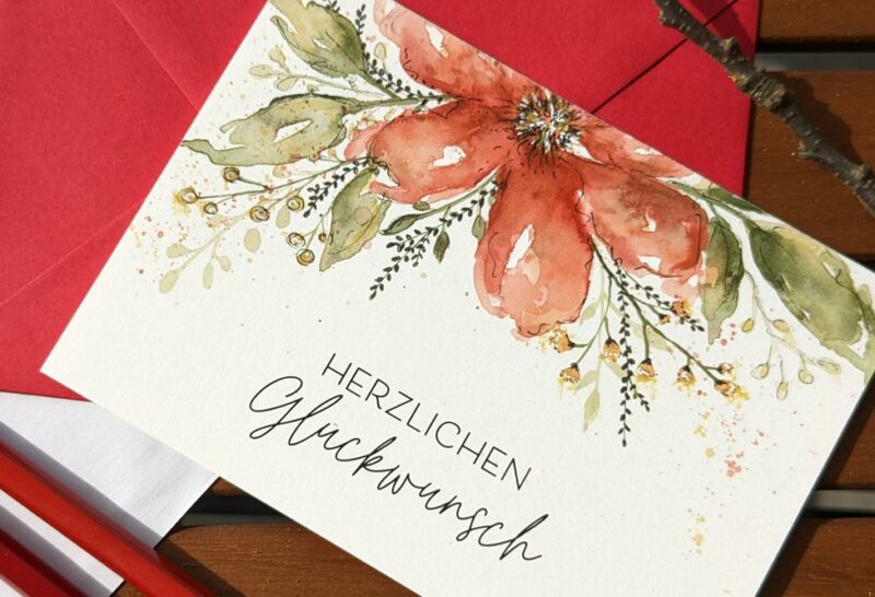 Aquarell Karte Glückwunsch