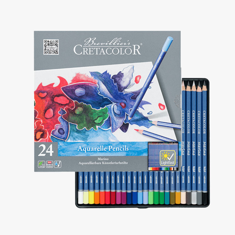 CRETACOLOR Marino Künstler-Aquarellfarbstift 24 Farben Set