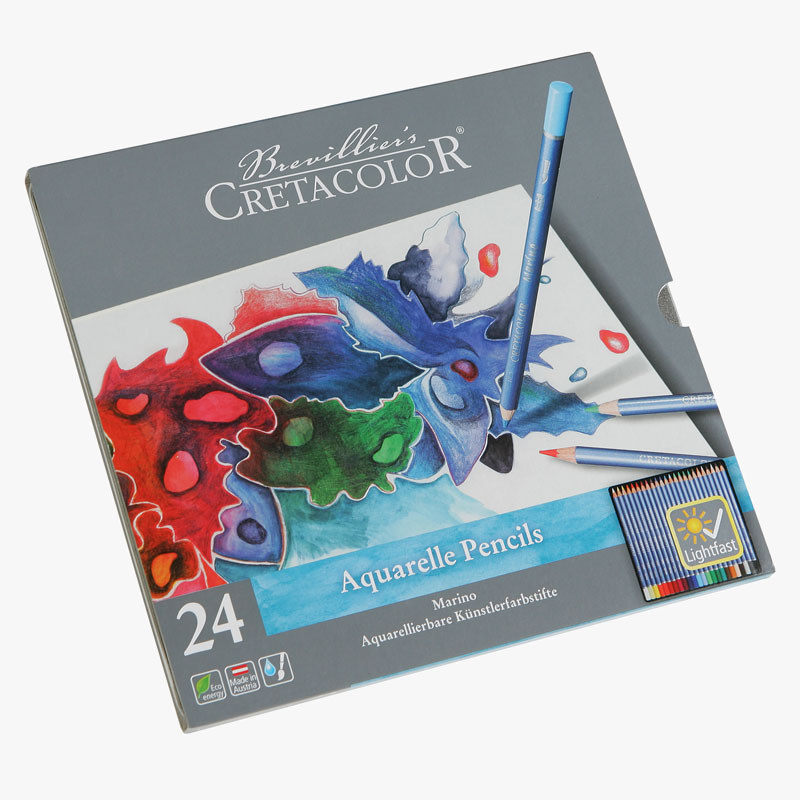 CRETACOLOR Marino Künstler-Aquarellfarbstift 24 Farben Set