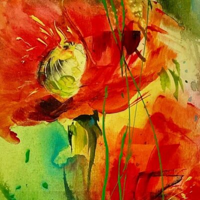 Waltraud Nawratil Aquarell Blumen Mohn