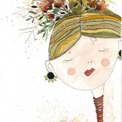 Aquarellbild einer Dame