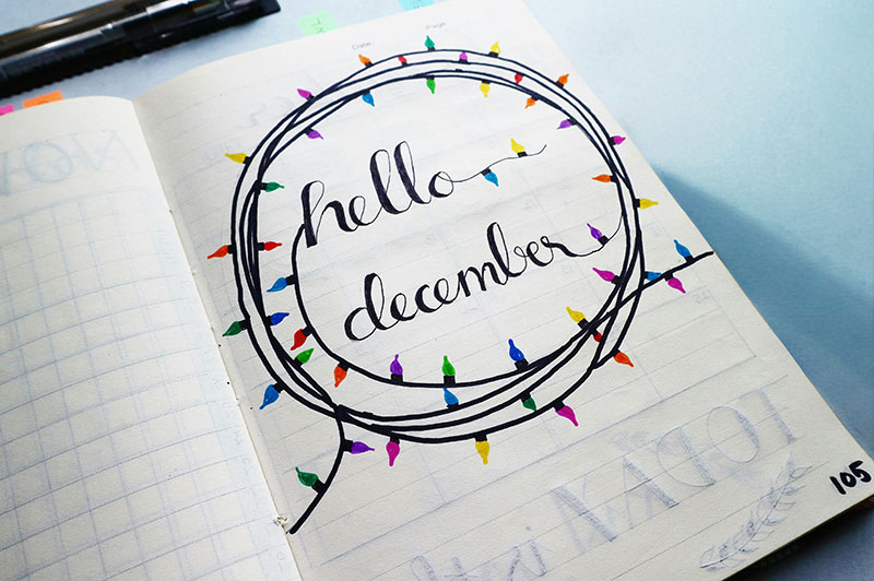 Lettering "Hello December"