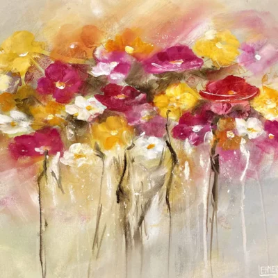 Acrylbild mit Blumen