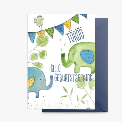 Grußkarte Lobe Designs Elefant