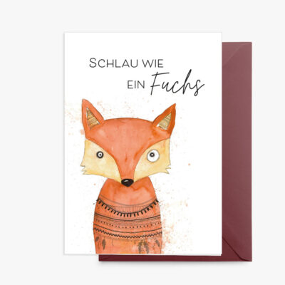 Grußkarte Lobe Designs Fuchs
