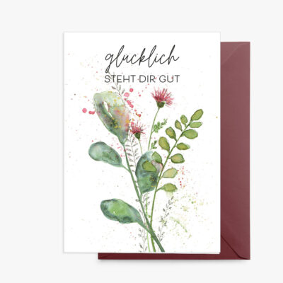 Grußkarte Lobe Designs Glücklich steht dir gut