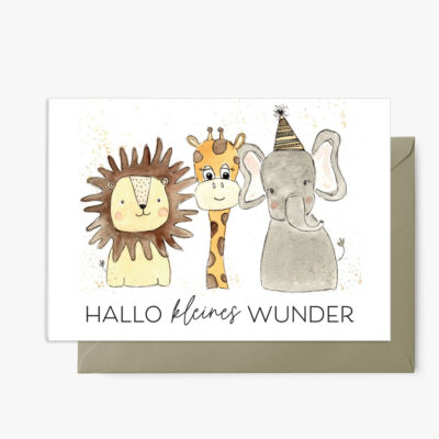 Grußkarte Lobe Designs Hallo kleines Wunder