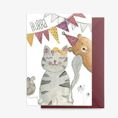 Grußkarte Lobe Designs Katze