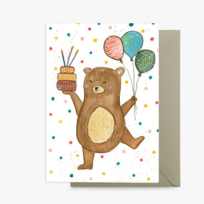 Grußkarte Lobe Designs Partybär