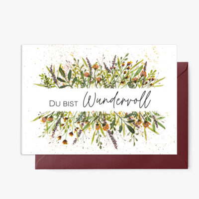 Grußkarte Lobe Designs Du bist wundervoll